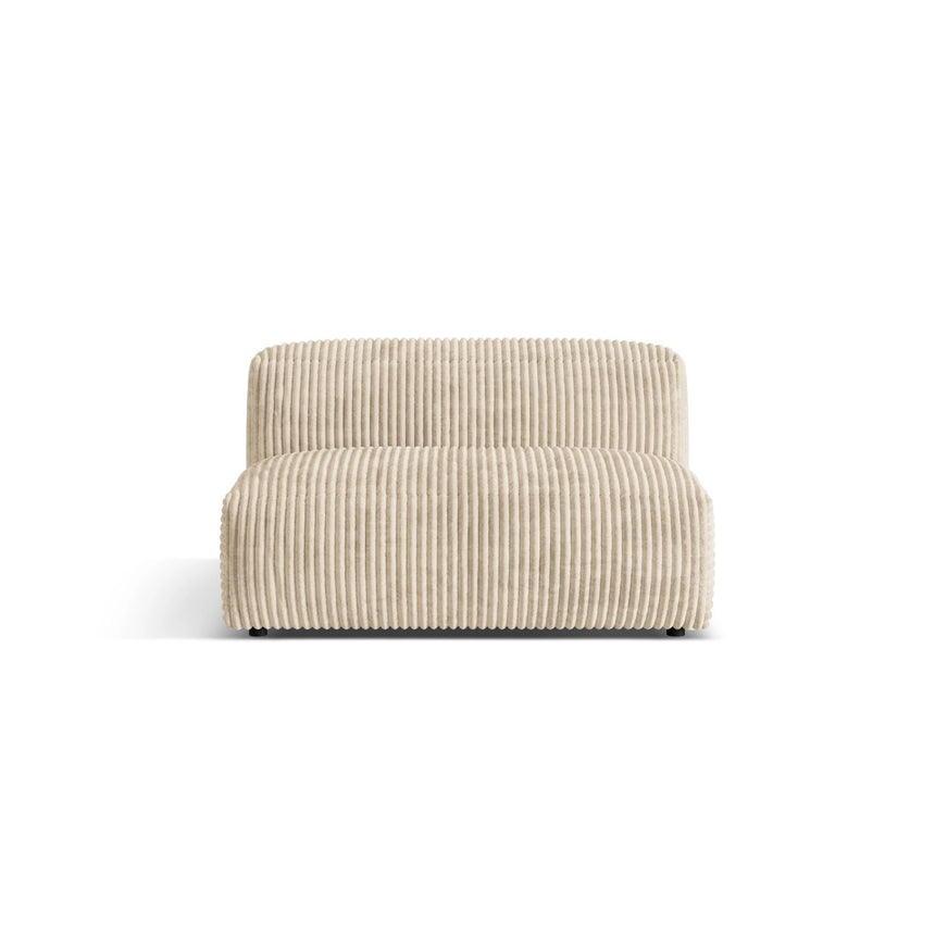 Martina Modulares Sofa Sitzelement, Sitztiefe 76 cm, aus Cord in Leichtes Beige (Tilia 03), 132x106 cm von Micadoni – Bild 1