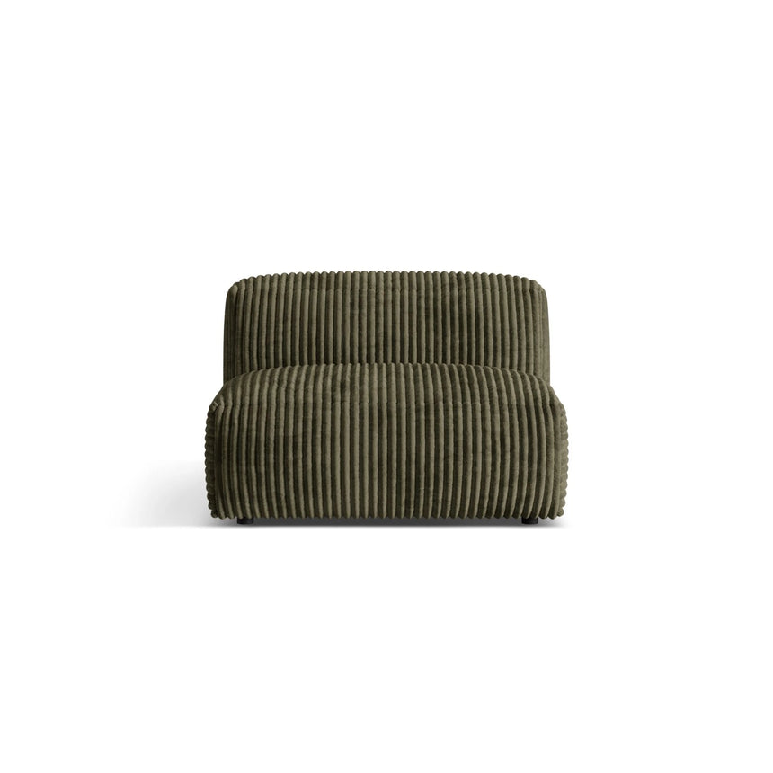 Martina Modulares Sofa Sitzelement, Sitztiefe 76 cm, aus Cord in Moosgrün (Tilia 37), 106x90 cm von Micadoni – Bild 1