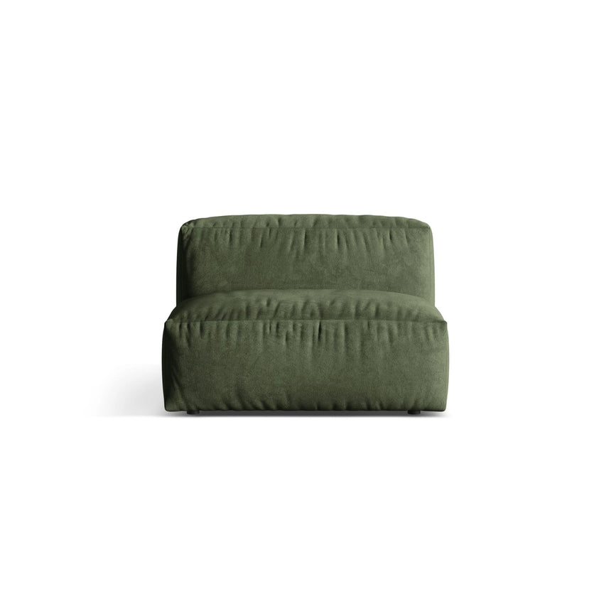 Martina Modulares Sofa Sitzelement, Sitztiefe 76 cm, aus Samt in Grün (Vogue 11), 106x90 cm von Micadoni – Bild 1
