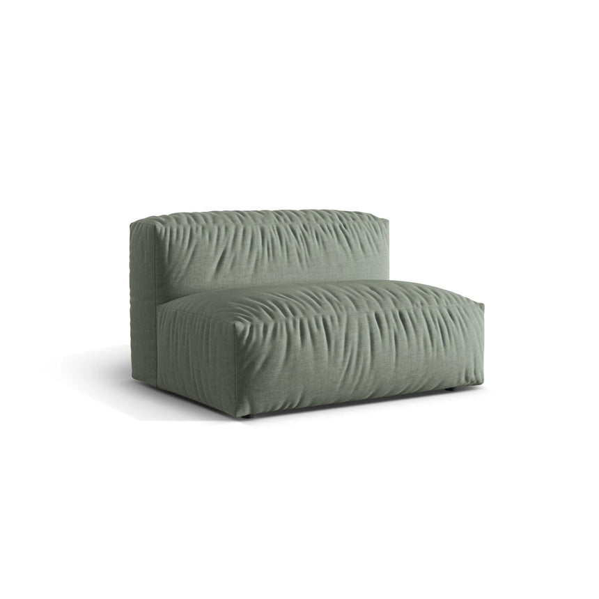 Martina Modulares Sofa Sitzelement, Sitztiefe 76 cm, aus Strukturierter Stoff in Moosgrün (Boston Water Green), 132x106 cm von Micadoni – Bild 3