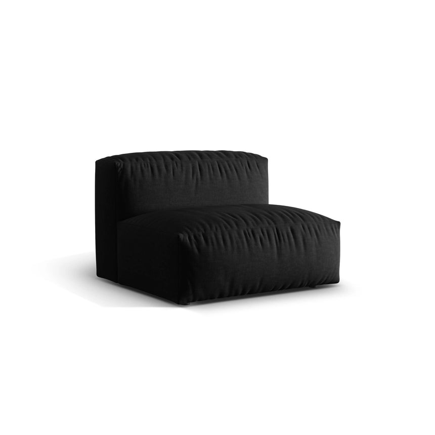 Martina Modulares Sofa Sitzelement, Sitztiefe 76 cm, aus Strukturierter Stoff in Schwarz (Boston Black), 106x90 cm von Micadoni – Bild 3