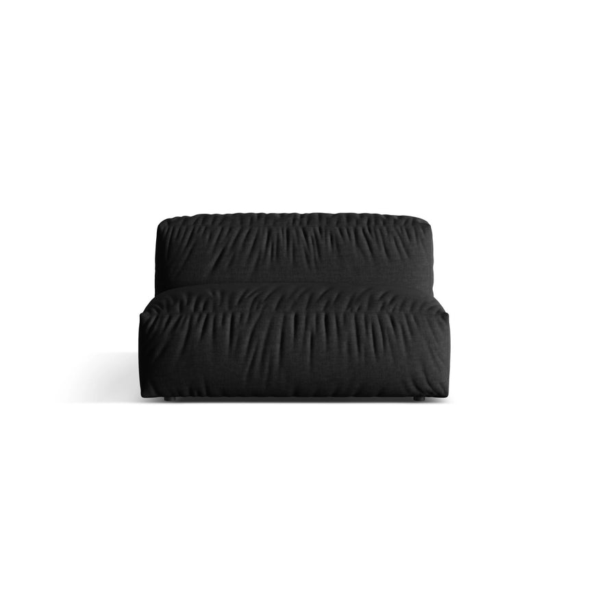 Martina Modulares Sofa Sitzelement, Sitztiefe 76 cm, aus Strukturierter Stoff in Schwarz (Boston Black), 132x106 cm von Micadoni – Bild 1