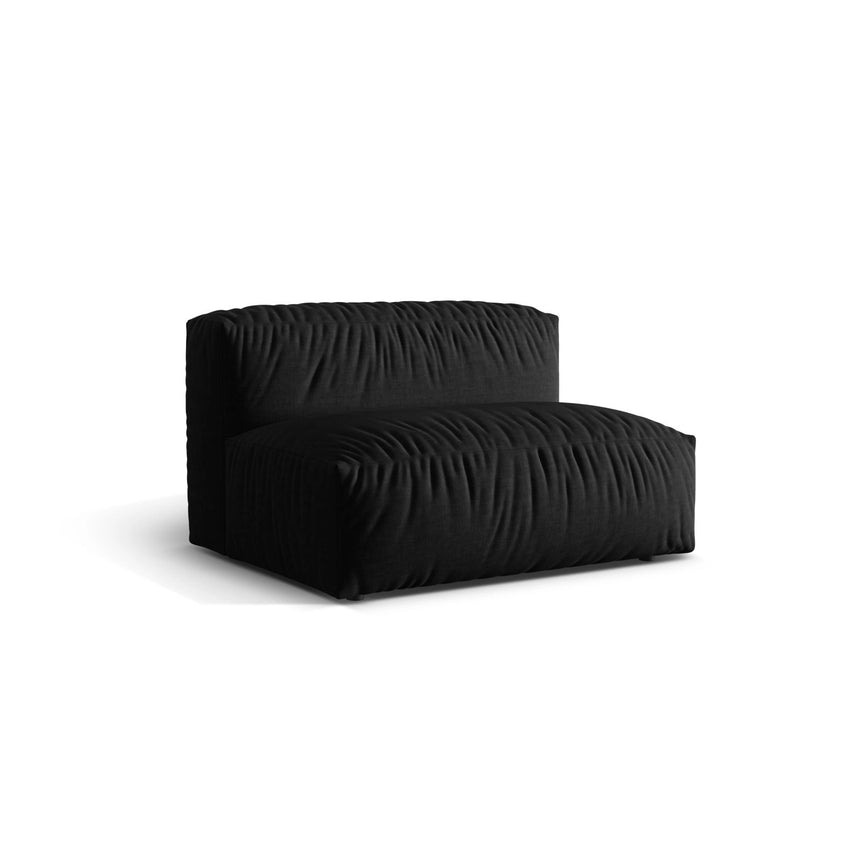 Martina Modulares Sofa Sitzelement, Sitztiefe 76 cm, aus Strukturierter Stoff in Schwarz (Boston Black), 132x106 cm von Micadoni – Bild 3