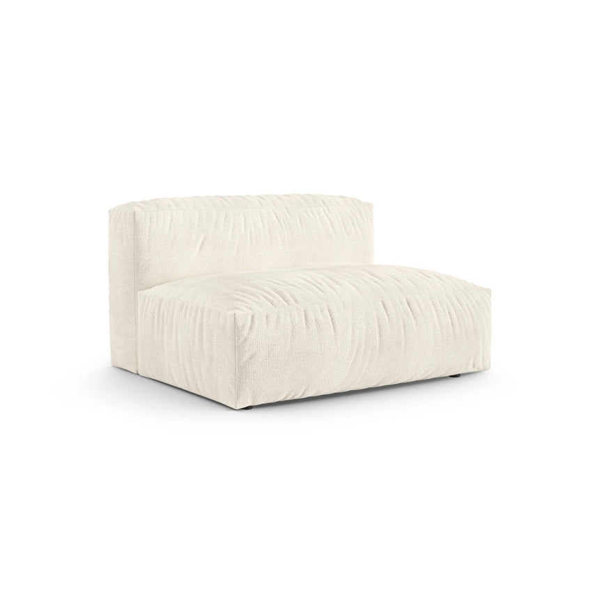 Martina Modulares Sofa Sitzelement, Sitztiefe 90 cm, aus Boucle in Elfenbein (Monet Nata), 132x120 cm von Micadoni – Bild 3