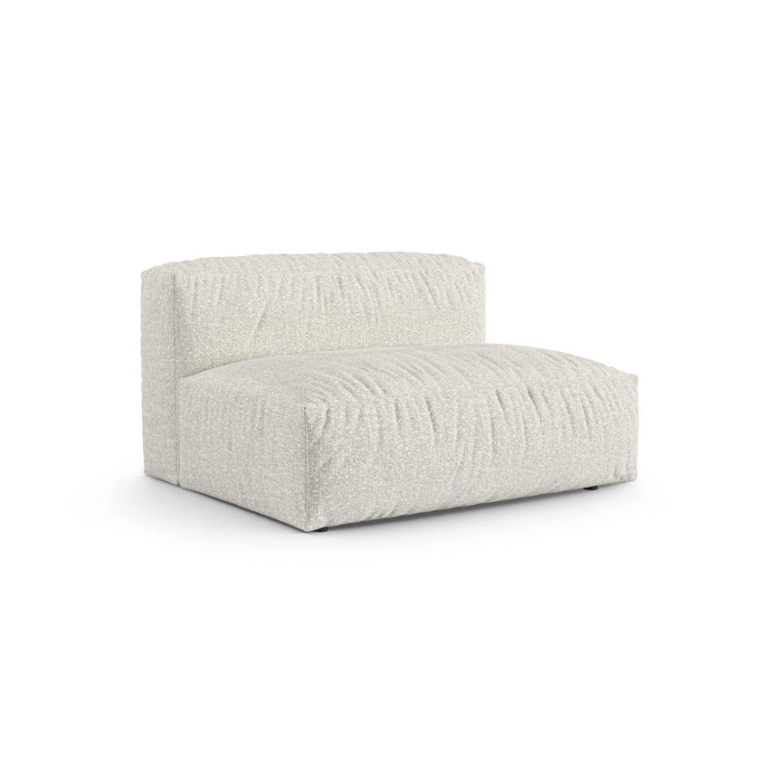 Martina Modulares Sofa Sitzelement, Sitztiefe 90 cm, aus Boucle in Grau Beige meliert (Monet Pearl), 132x120 cm von Micadoni – Bild 3