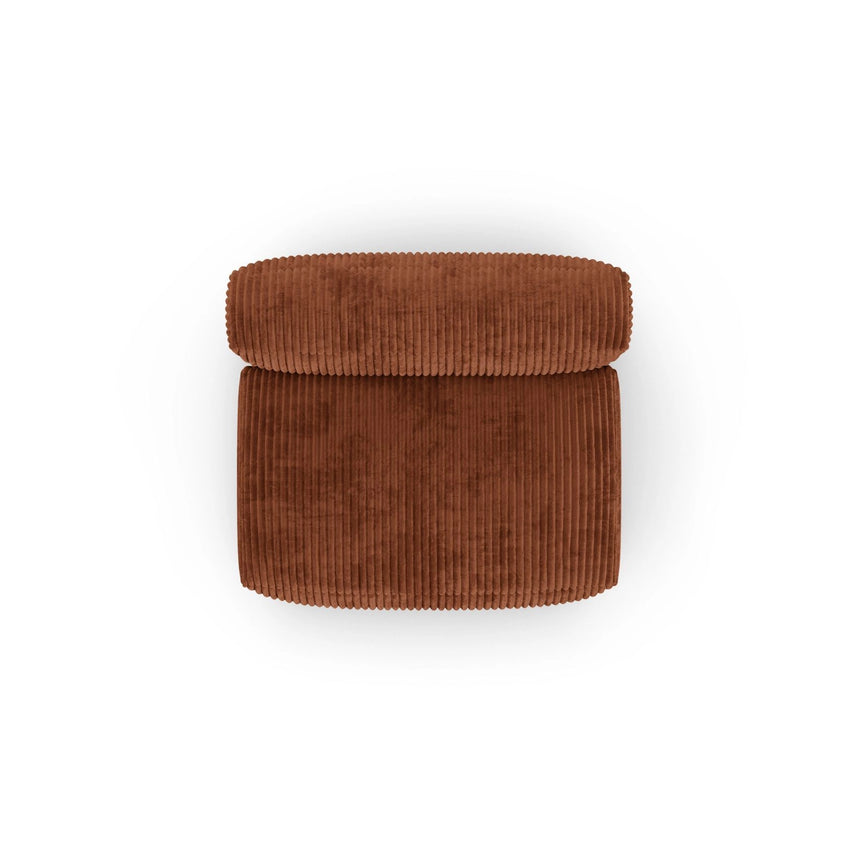 Martina Modulares Sofa Sitzelement, Sitztiefe 90 cm, aus Cord in Brick (Tilia 52), 132x120 cm von Micadoni – Bild 5