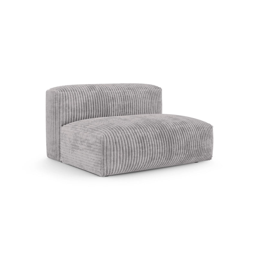 Martina Modulares Sofa Sitzelement, Sitztiefe 90 cm, aus Cord in Hellgrau (Tilia 86), 132x120 cm von Micadoni – Bild 3
