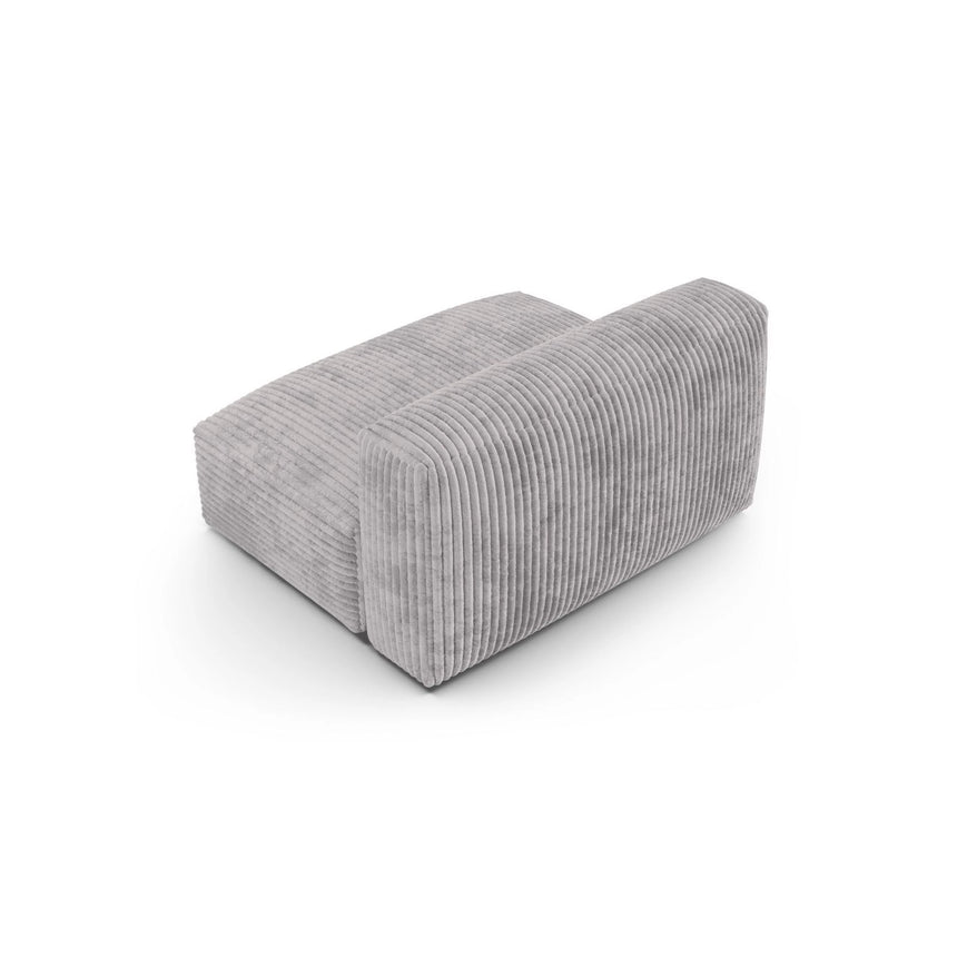 Martina Modulares Sofa Sitzelement, Sitztiefe 90 cm, aus Cord in Hellgrau (Tilia 86), 132x120 cm von Micadoni – Bild 4