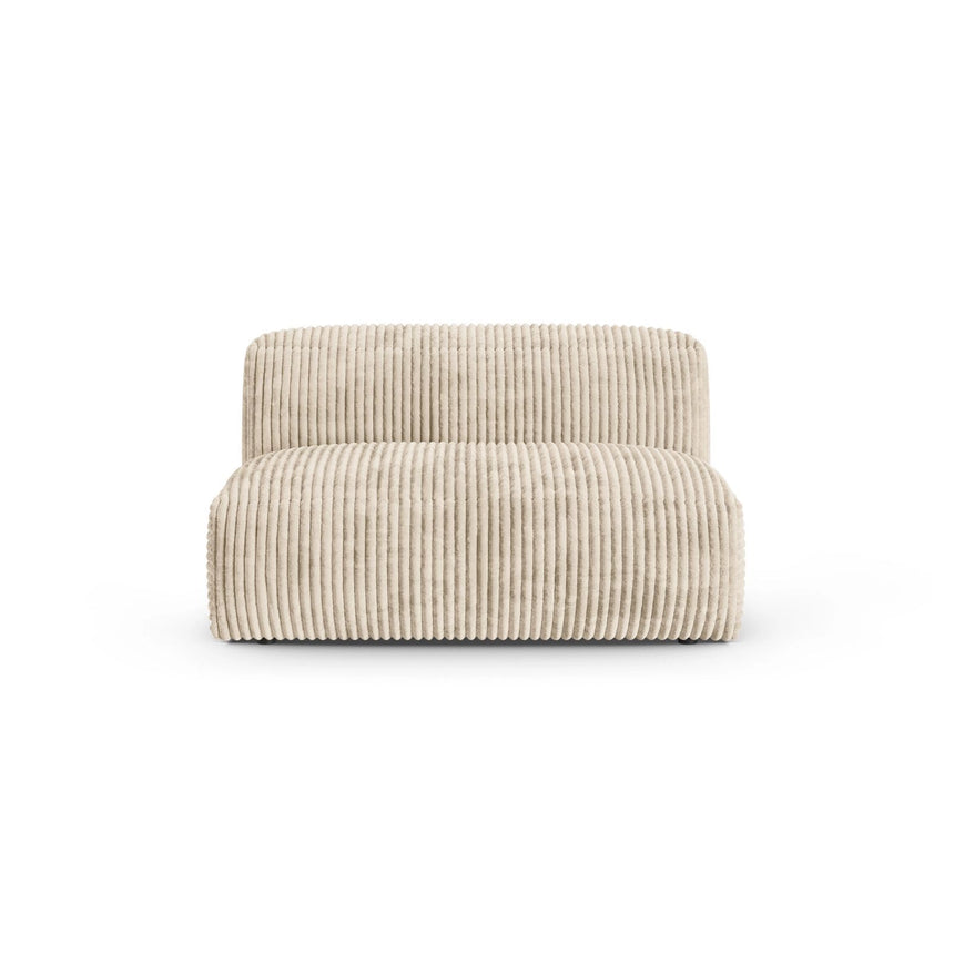 Martina Modulares Sofa Sitzelement, Sitztiefe 90 cm, aus Cord in Leichtes Beige (Tilia 03), 132x120 cm von Micadoni – Bild 1