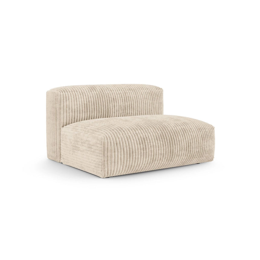 Martina Modulares Sofa Sitzelement, Sitztiefe 90 cm, aus Cord in Leichtes Beige (Tilia 03), 132x120 cm von Micadoni – Bild 3