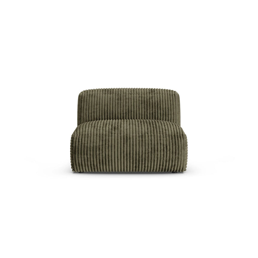 Martina Modulares Sofa Sitzelement, Sitztiefe 90 cm, aus Cord in Moosgrün (Tilia 37), 120x90 cm von Micadoni – Bild 1