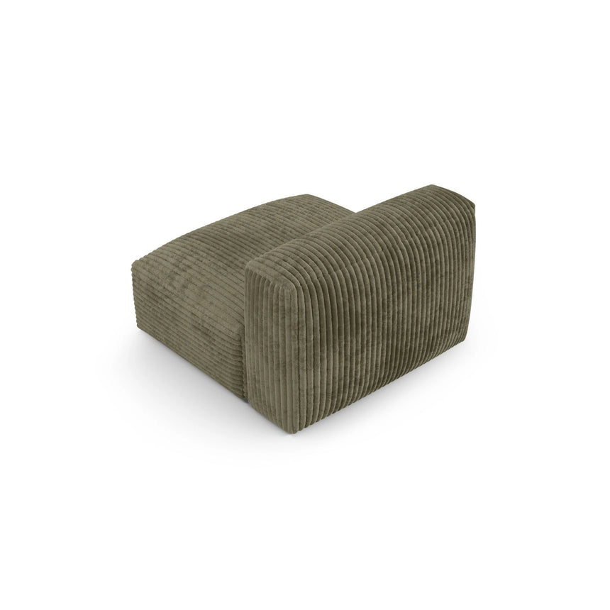 Martina Modulares Sofa Sitzelement, Sitztiefe 90 cm, aus Cord in Moosgrün (Tilia 37), 120x90 cm von Micadoni – Bild 4