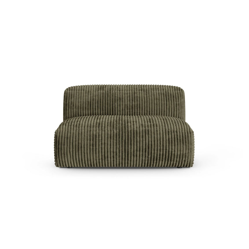 Martina Modulares Sofa Sitzelement, Sitztiefe 90 cm, aus Cord in Moosgrün (Tilia 37), 132x120 cm von Micadoni – Bild 1