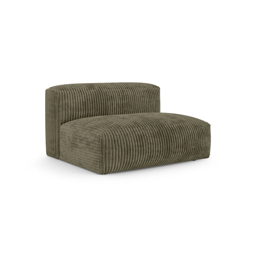 Martina Modulares Sofa Sitzelement, Sitztiefe 90 cm, aus Cord in Moosgrün (Tilia 37), 132x120 cm von Micadoni – Bild 3