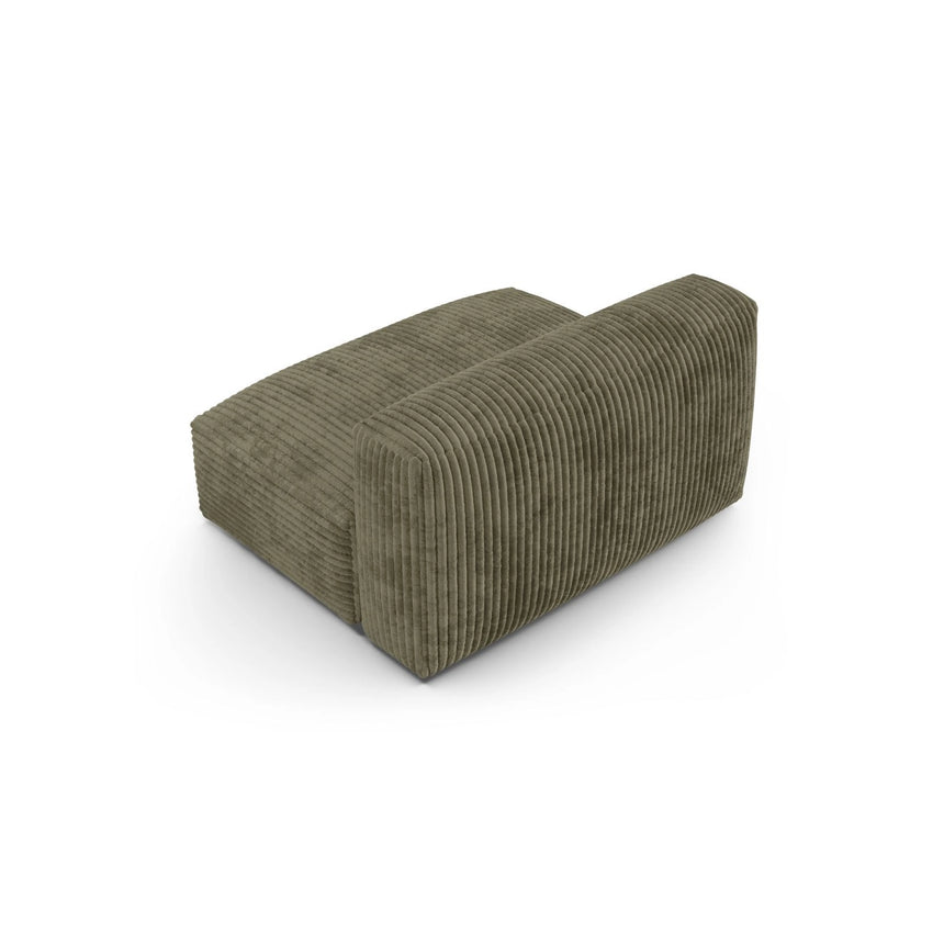Martina Modulares Sofa Sitzelement, Sitztiefe 90 cm, aus Cord in Moosgrün (Tilia 37), 132x120 cm von Micadoni – Bild 4