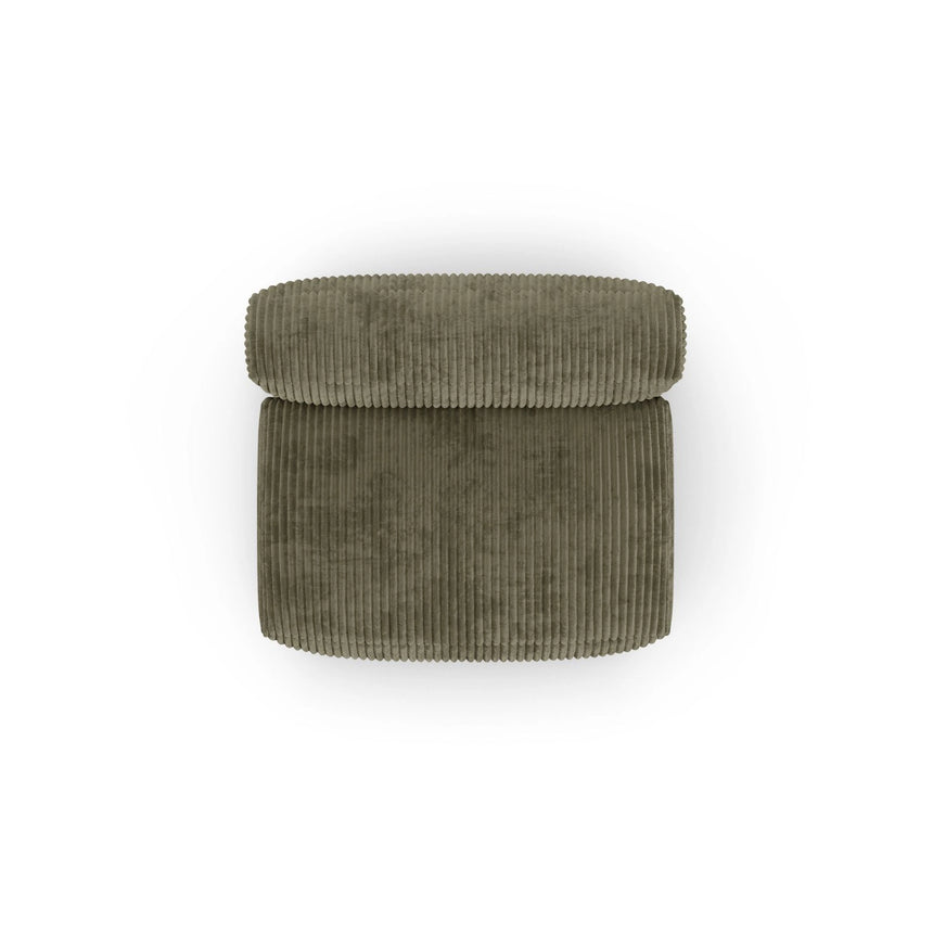 Martina Modulares Sofa Sitzelement, Sitztiefe 90 cm, aus Cord in Moosgrün (Tilia 37), 132x120 cm von Micadoni – Bild 5