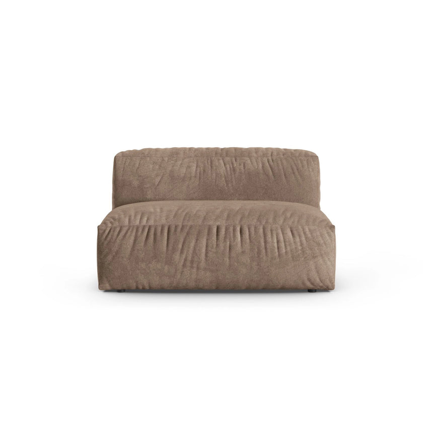 Martina Modulares Sofa Sitzelement, Sitztiefe 90 cm, aus Samt in Dunkelbeige (Vogue 3), 132x120 cm von Micadoni – Bild 1