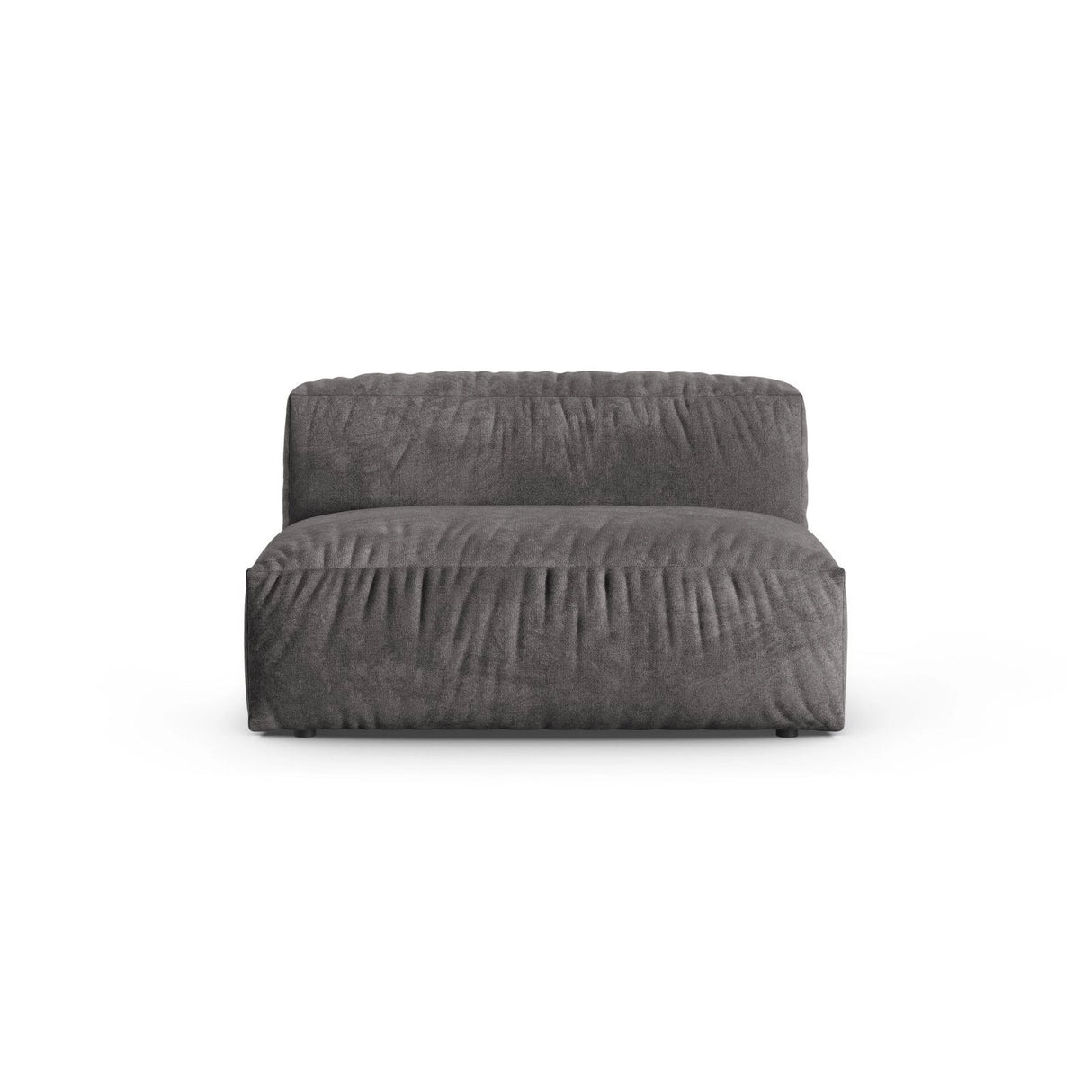 Martina Modulares Sofa Sitzelement, Sitztiefe 90 cm, aus Samt in Grau (Vogue 15), 132x120 cm von Micadoni – Bild 1