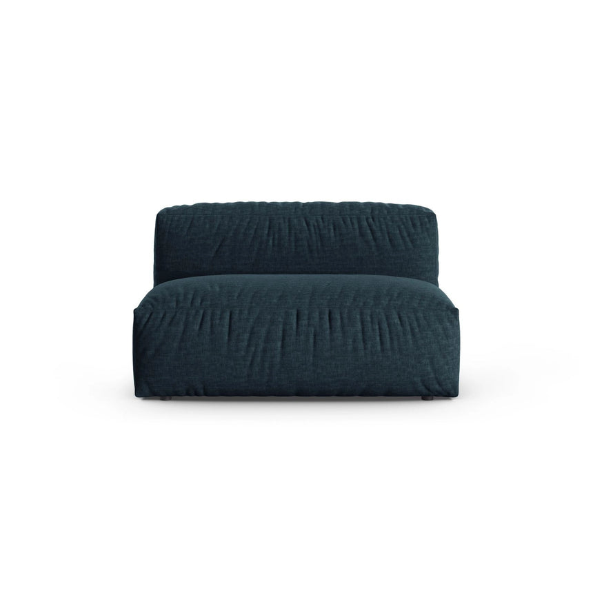 Martina Modulares Sofa Sitzelement, Sitztiefe 90 cm, aus Strukturierter Stoff in Blau Jeans (Boston Ocean), 132x120 cm von Micadoni – Bild 1