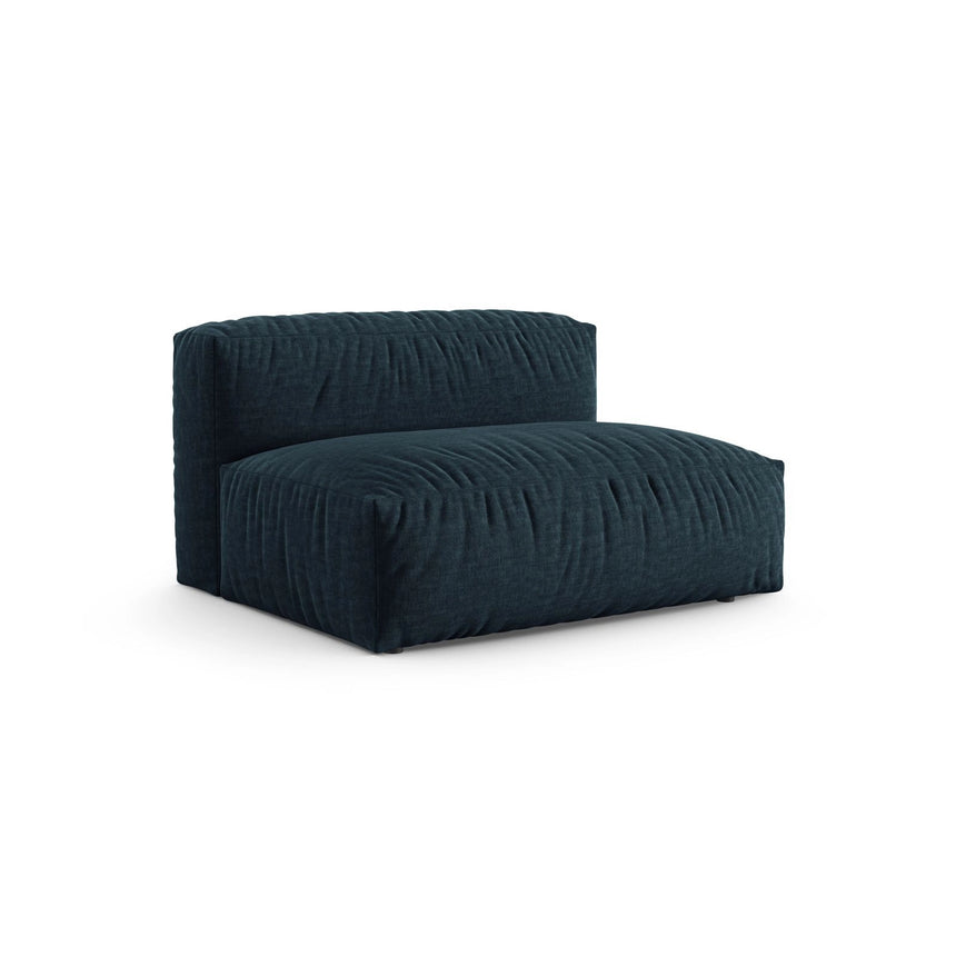 Martina Modulares Sofa Sitzelement, Sitztiefe 90 cm, aus Strukturierter Stoff in Blau Jeans (Boston Ocean), 132x120 cm von Micadoni – Bild 3