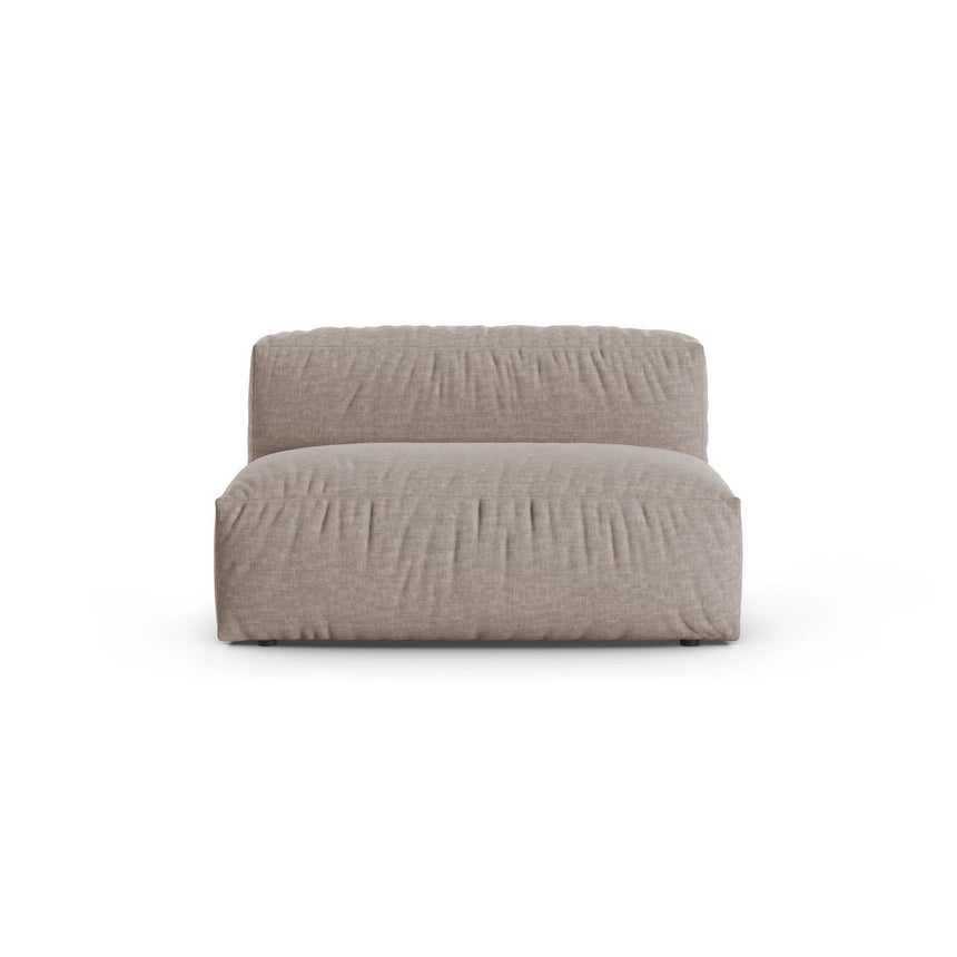 Martina Modulares Sofa Sitzelement, Sitztiefe 90 cm, aus Strukturierter Stoff in Dunkelbeige (Boston Trufa), 132x120 cm von Micadoni – Bild 1