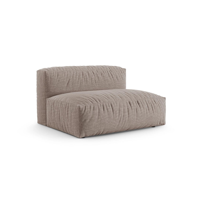 Martina Modulares Sofa Sitzelement, Sitztiefe 90 cm, aus Strukturierter Stoff in Dunkelbeige (Boston Trufa), 132x120 cm von Micadoni – Bild 3