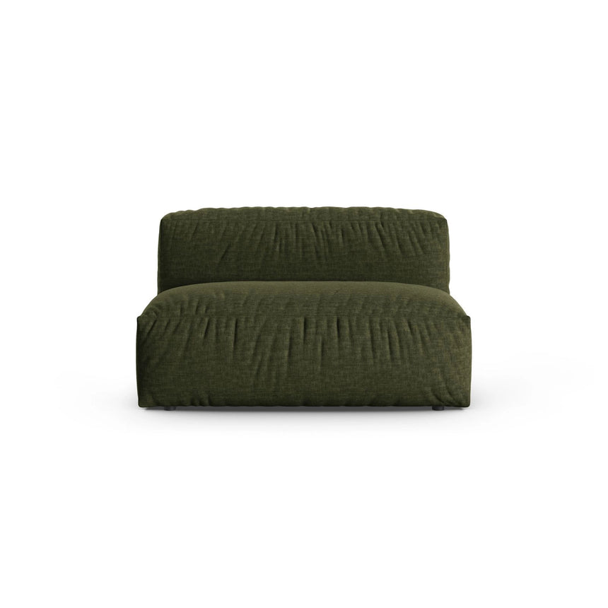 Martina Modulares Sofa Sitzelement, Sitztiefe 90 cm, aus Strukturierter Stoff in Grün (Boston Forest), 132x120 cm von Micadoni – Bild 1