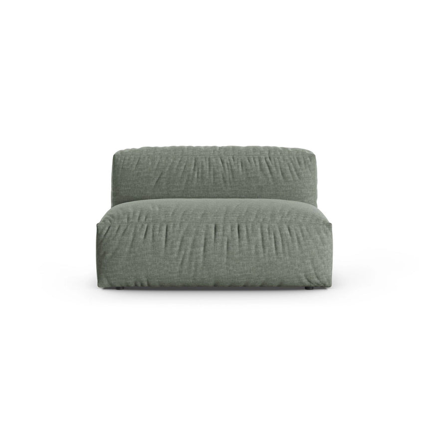 Martina Modulares Sofa Sitzelement, Sitztiefe 90 cm, aus Strukturierter Stoff in Moosgrün (Boston Water Green), 132x120 cm von Micadoni – Bild 1