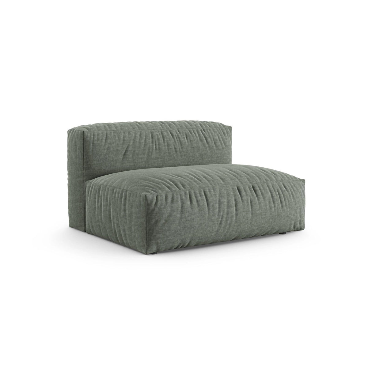 Martina Modulares Sofa Sitzelement, Sitztiefe 90 cm, aus Strukturierter Stoff in Moosgrün (Boston Water Green), 132x120 cm von Micadoni – Bild 3
