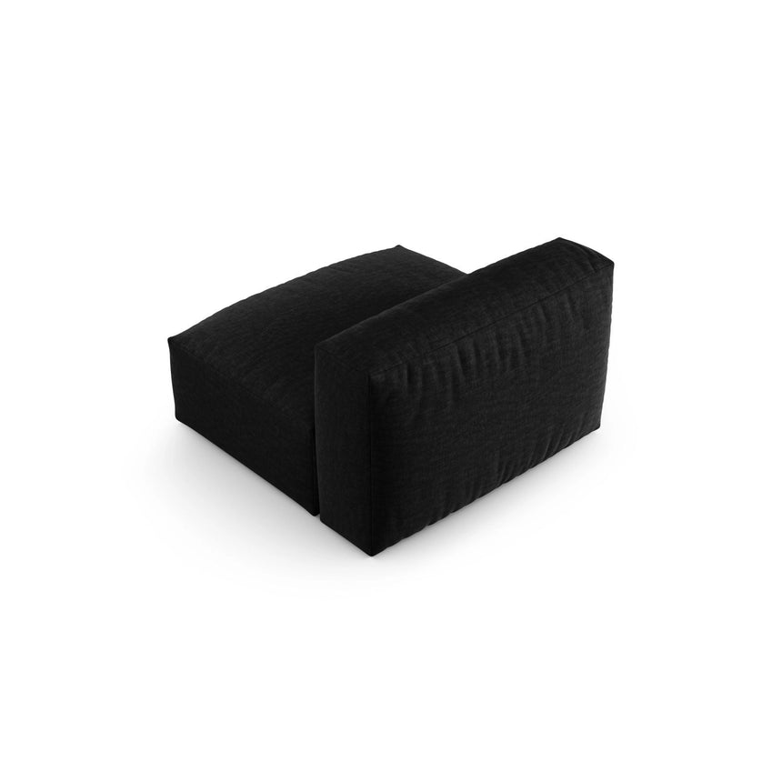 Martina Modulares Sofa Sitzelement, Sitztiefe 90 cm, aus Strukturierter Stoff in Schwarz (Boston Black), 120x90 cm von Micadoni – Bild 4