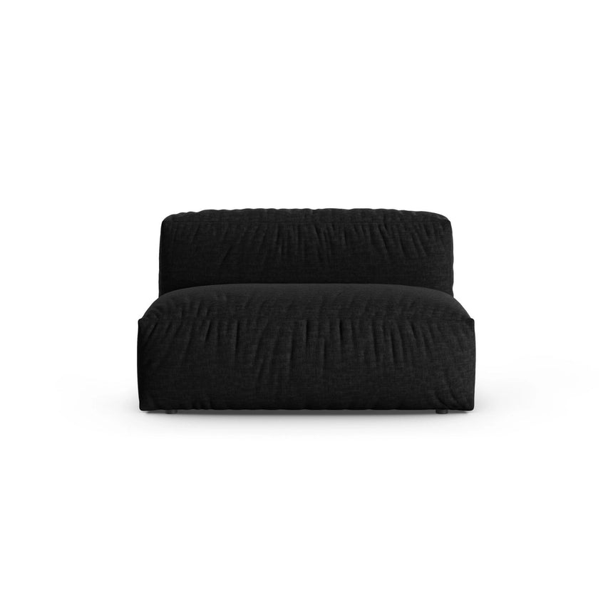Martina Modulares Sofa Sitzelement, Sitztiefe 90 cm, aus Strukturierter Stoff in Schwarz (Boston Black), 132x120 cm von Micadoni – Bild 1
