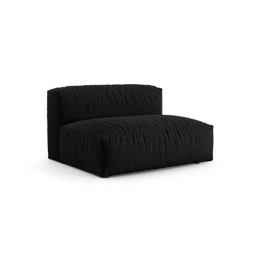 Martina Modulares Sofa Sitzelement, Sitztiefe 90 cm, aus Strukturierter Stoff in Schwarz (Boston Black), 132x120 cm von Micadoni – Bild 3