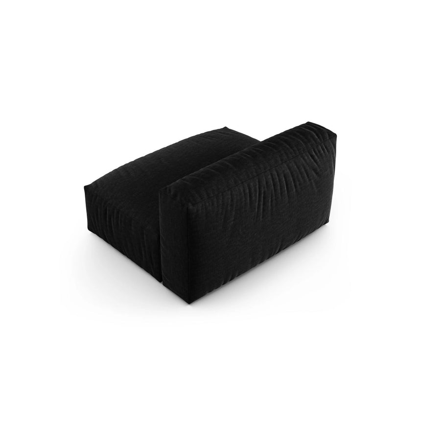 Martina Modulares Sofa Sitzelement, Sitztiefe 90 cm, aus Strukturierter Stoff in Schwarz (Boston Black), 132x120 cm von Micadoni – Bild 4