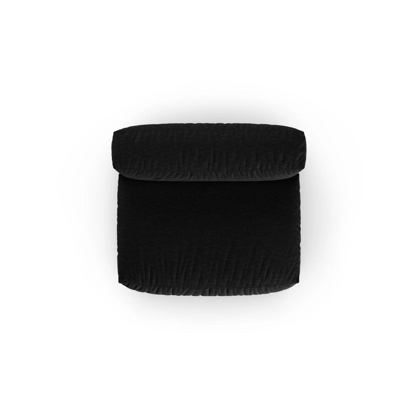Martina Modulares Sofa Sitzelement, Sitztiefe 90 cm, aus Strukturierter Stoff in Schwarz (Boston Black), 132x120 cm von Micadoni – Bild 5