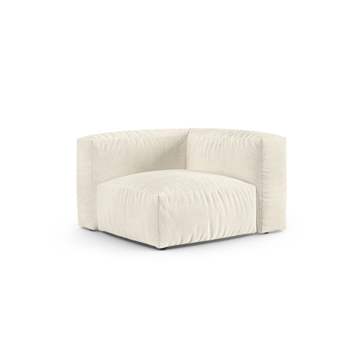 Martina Modulares Sofa Sitzelement, Symmetrisch, Sitztiefe 90 cm, aus Boucle in Elfenbein (Monet Nata), 120x120 cm von Micadoni – Bild 3