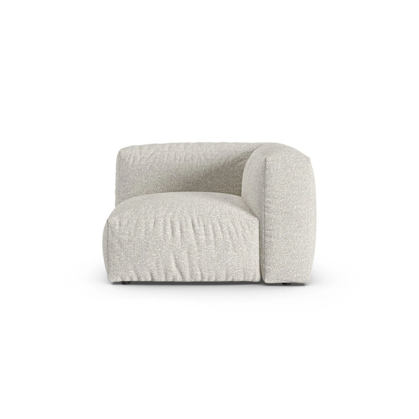Martina Modulares Sofa Sitzelement, Symmetrisch, Sitztiefe 90 cm, aus Boucle in Grau Beige meliert (Monet Pearl), 120x120 cm von Micadoni – Bild 1