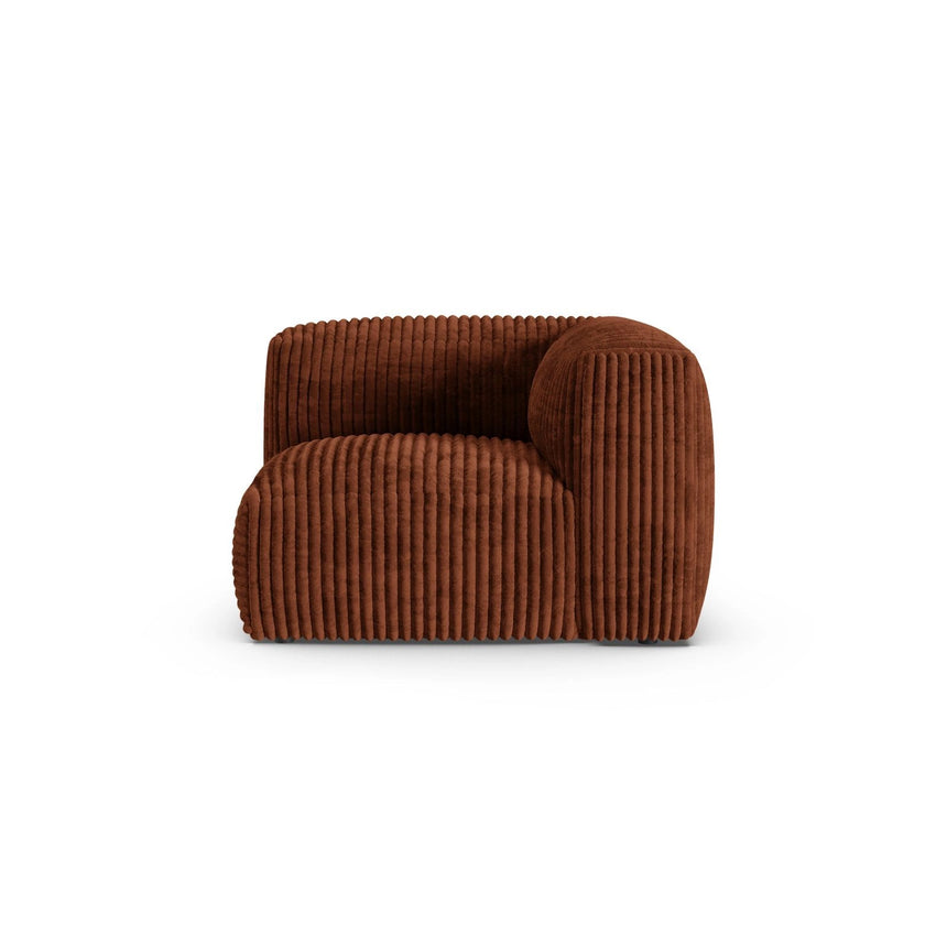Martina Modulares Sofa Sitzelement, Symmetrisch, Sitztiefe 90 cm, aus Cord in Brick (Tilia 52), 120x120 cm von Micadoni – Bild 1