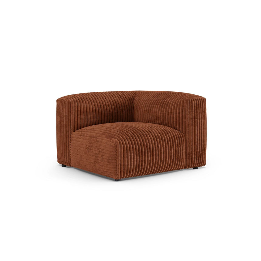 Martina Modulares Sofa Sitzelement, Symmetrisch, Sitztiefe 90 cm, aus Cord in Brick (Tilia 52), 120x120 cm von Micadoni – Bild 3
