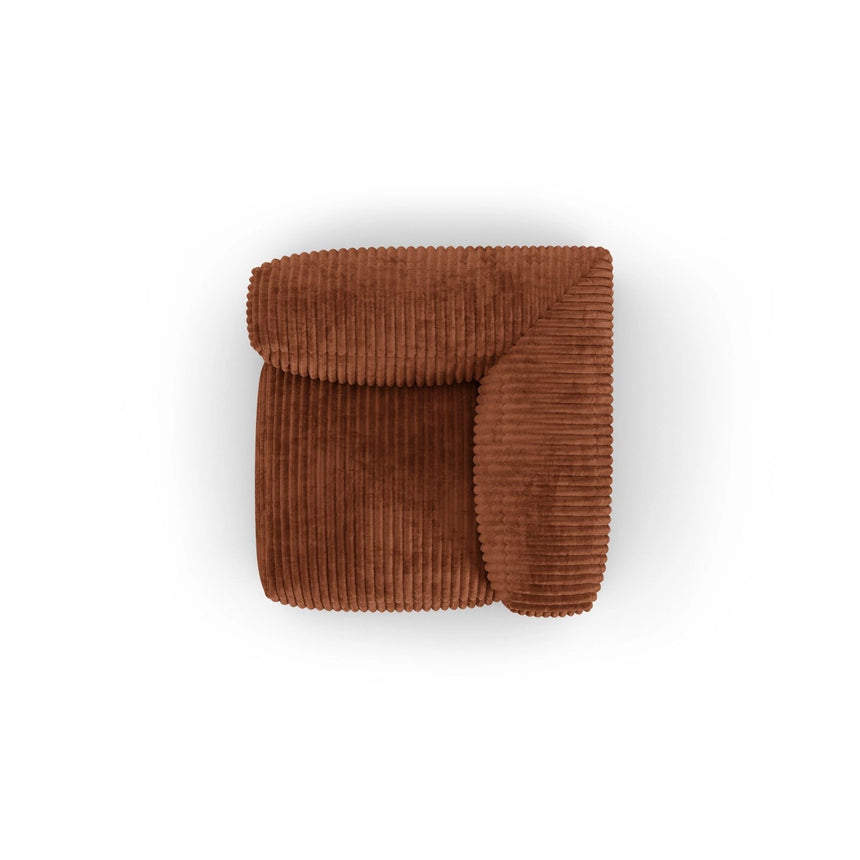 Martina Modulares Sofa Sitzelement, Symmetrisch, Sitztiefe 90 cm, aus Cord in Brick (Tilia 52), 120x120 cm von Micadoni – Bild 5