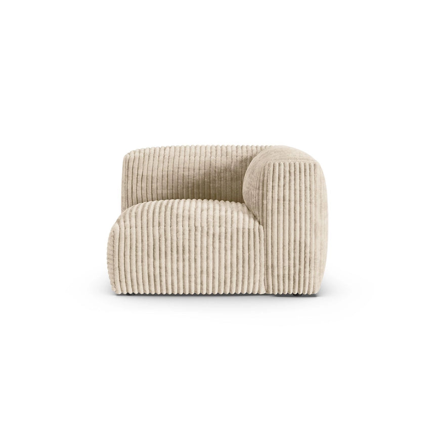 Martina Modulares Sofa Sitzelement, Symmetrisch, Sitztiefe 90 cm, aus Cord in Leichtes Beige (Tilia 03), 120x120 cm von Micadoni – Bild 1