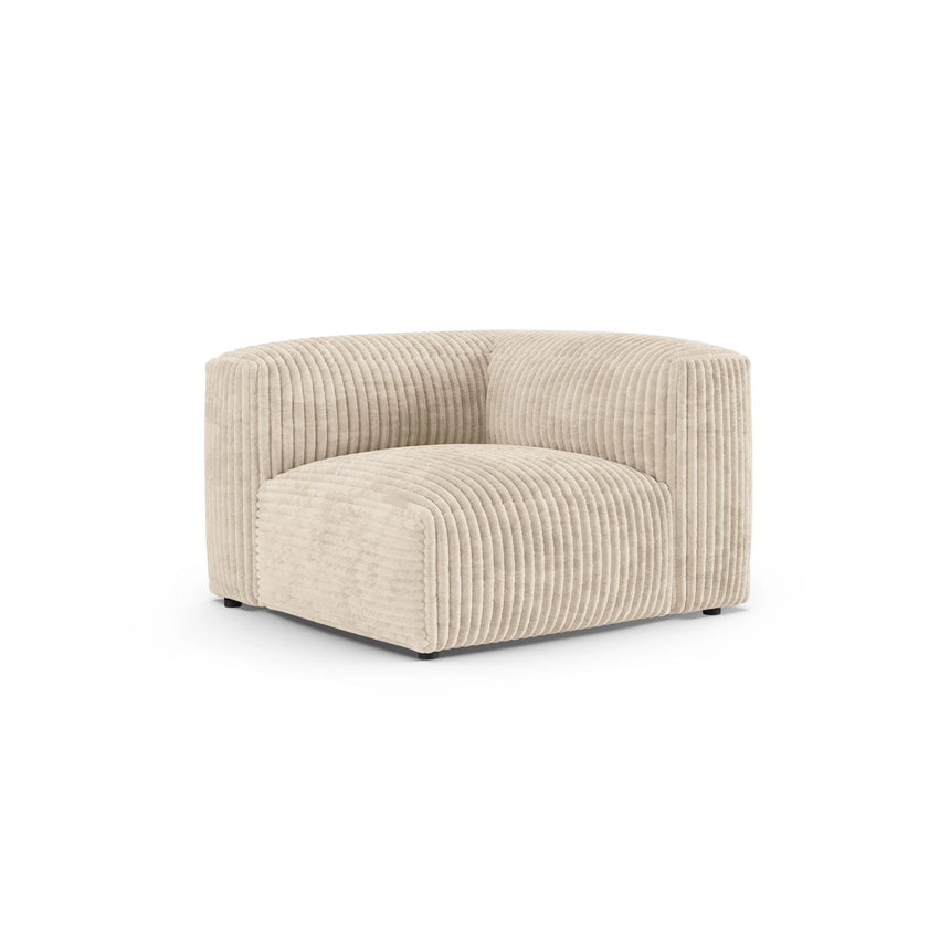 Martina Modulares Sofa Sitzelement, Symmetrisch, Sitztiefe 90 cm, aus Cord in Leichtes Beige (Tilia 03), 120x120 cm von Micadoni – Bild 3