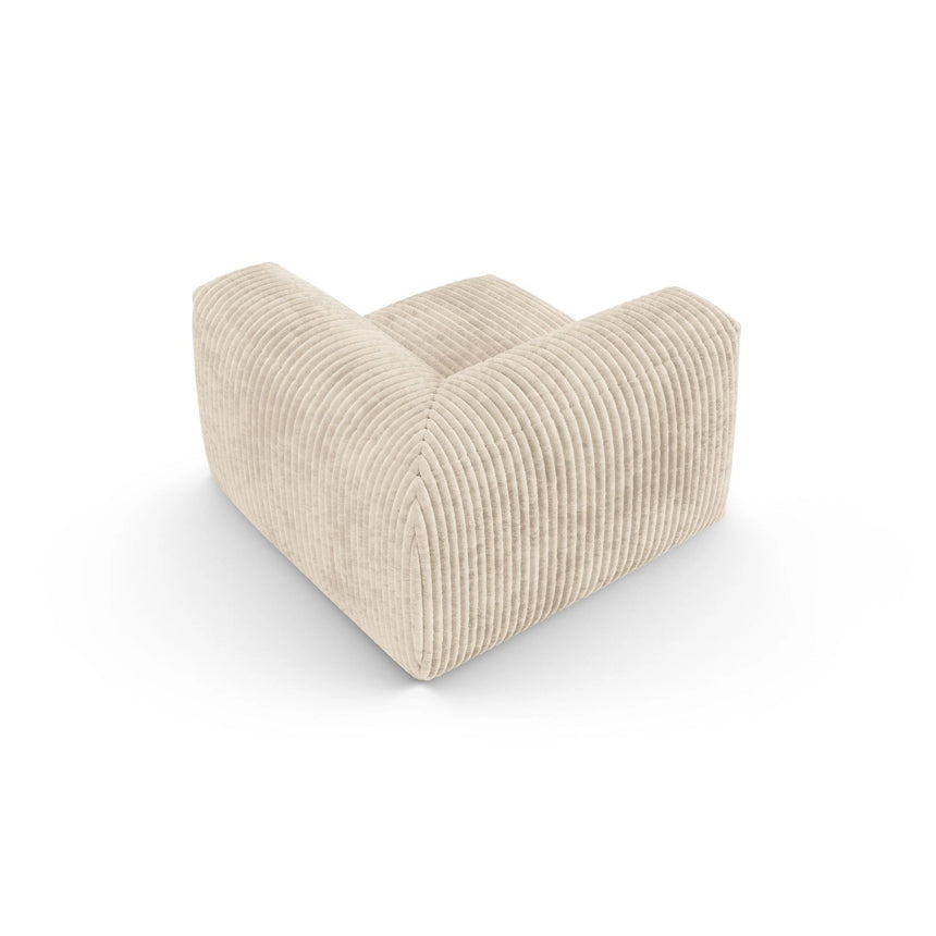 Martina Modulares Sofa Sitzelement, Symmetrisch, Sitztiefe 90 cm, aus Cord in Leichtes Beige (Tilia 03), 120x120 cm von Micadoni – Bild 4