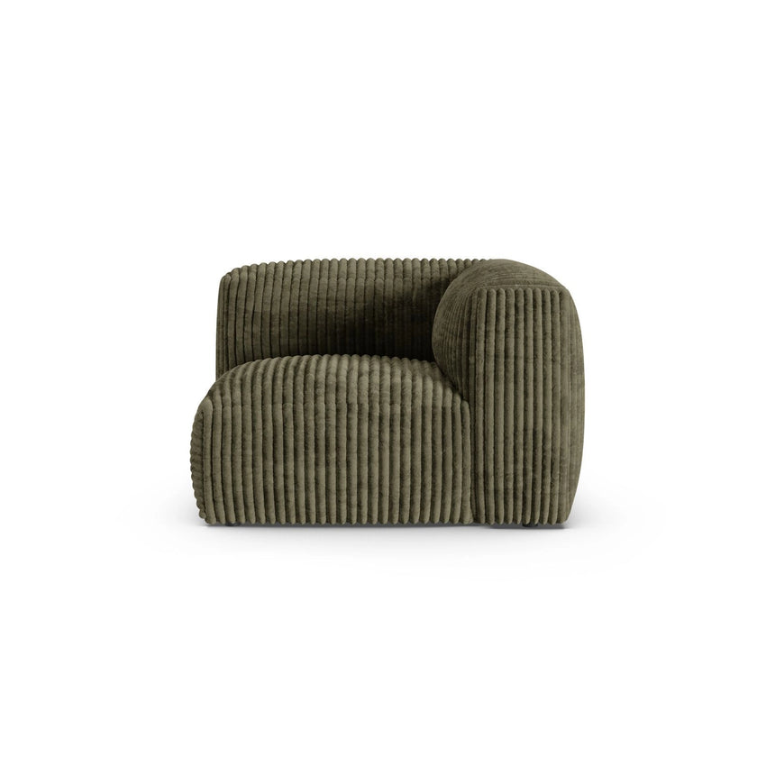 Martina Modulares Sofa Sitzelement, Symmetrisch, Sitztiefe 90 cm, aus Cord in Moosgrün (Tilia 37), 120x120 cm von Micadoni – Bild 1
