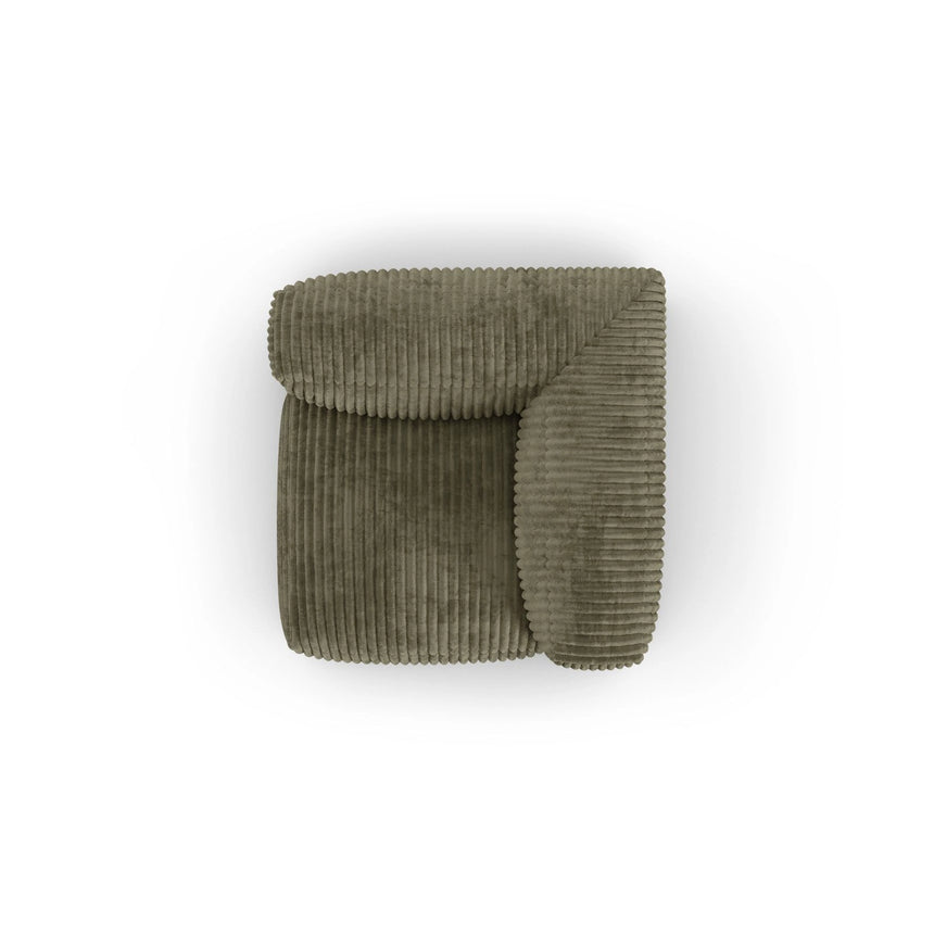 Martina Modulares Sofa Sitzelement, Symmetrisch, Sitztiefe 90 cm, aus Cord in Moosgrün (Tilia 37), 120x120 cm von Micadoni – Bild 5