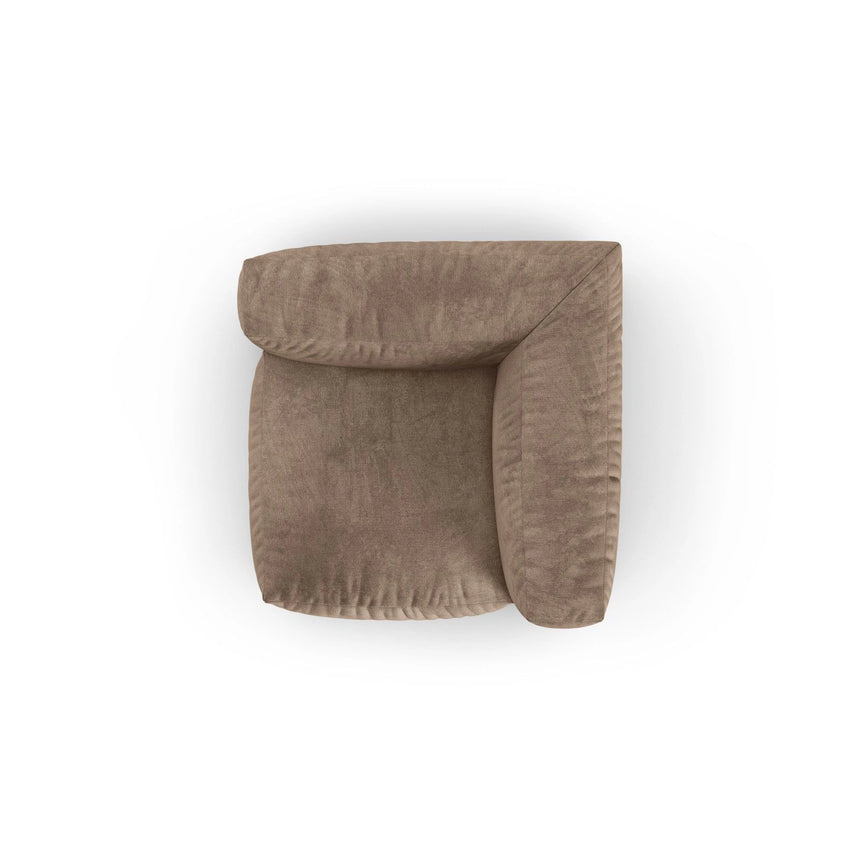Martina Modulares Sofa Sitzelement, Symmetrisch, Sitztiefe 90 cm, aus Samt in Dunkelbeige (Vogue 3), 120x120 cm von Micadoni – Bild 5