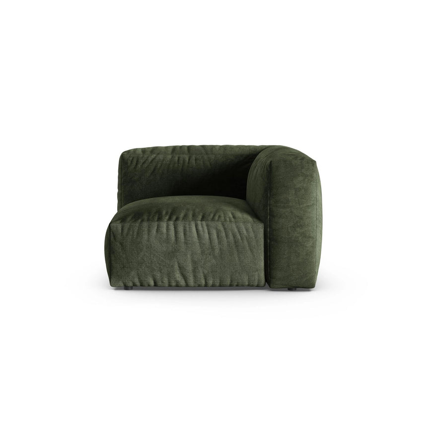Martina Modulares Sofa Sitzelement, Symmetrisch, Sitztiefe 90 cm, aus Samt in Grün (Vogue 11), 120x120 cm von Micadoni – Bild 1