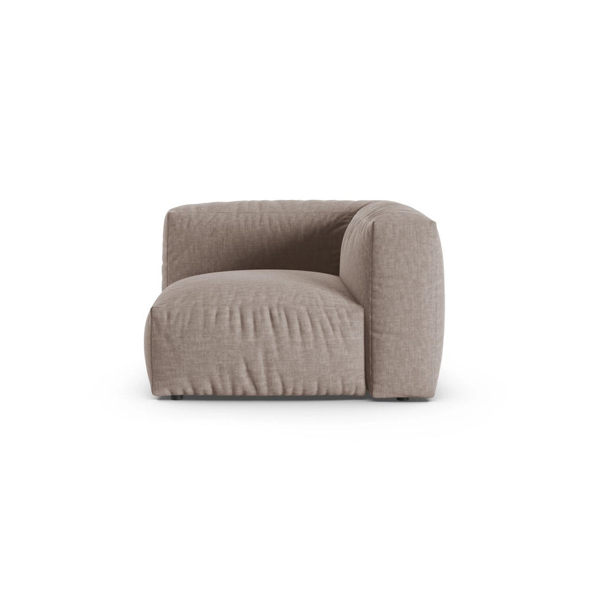 Martina Modulares Sofa Sitzelement, Symmetrisch, Sitztiefe 90 cm, aus Strukturierter Stoff in Dunkelbeige (Boston Trufa), 120x120 cm von Micadoni – Bild 1