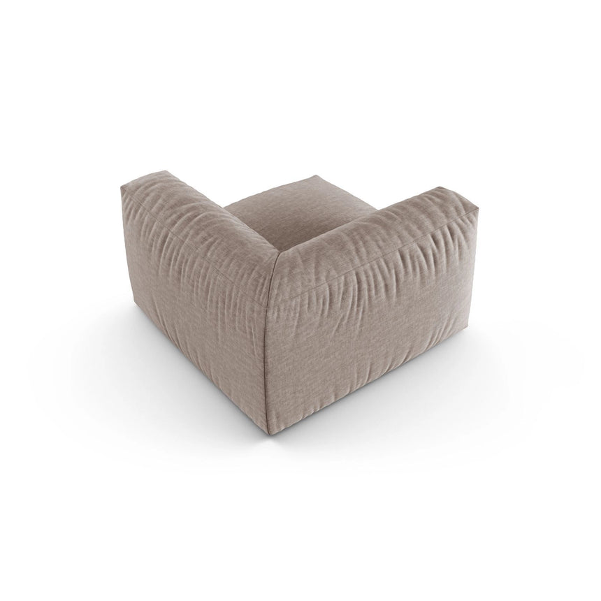 Martina Modulares Sofa Sitzelement, Symmetrisch, Sitztiefe 90 cm, aus Strukturierter Stoff in Dunkelbeige (Boston Trufa), 120x120 cm von Micadoni – Bild 4