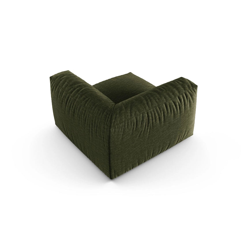 Martina Modulares Sofa Sitzelement, Symmetrisch, Sitztiefe 90 cm, aus Strukturierter Stoff in Grün (Boston Forest), 120x120 cm von Micadoni – Bild 4