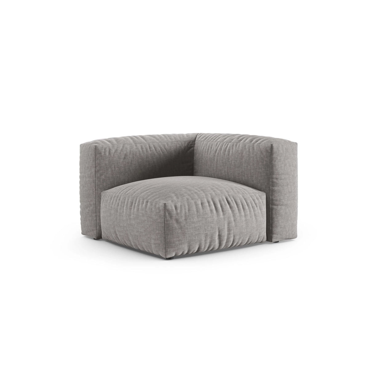 Martina Modulares Sofa Sitzelement, Symmetrisch, Sitztiefe 90 cm, aus Strukturierter Stoff in Hellgrau (Boston Light Grey), 120x120 cm von Micadoni – Bild 3